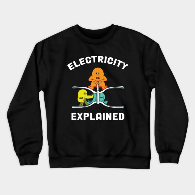 Electricity Explained Crewneck Sweatshirt by kangaroo Studio
